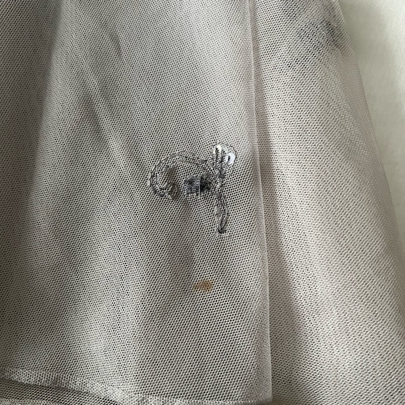 Lehenga - silver/gray, sequence & bead work, sheer skirt, solid satin pants, XS - Picture 9 of 9